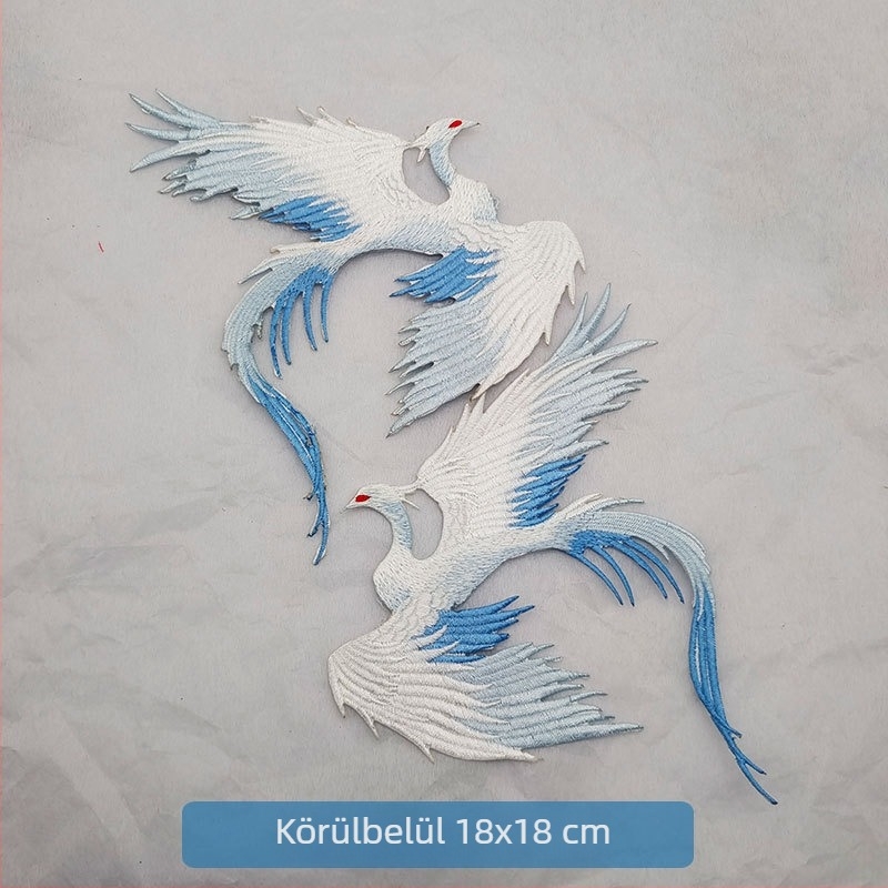 Antik stílusú Hanfu színpadi applikációk phoenix hímzett foltokkal