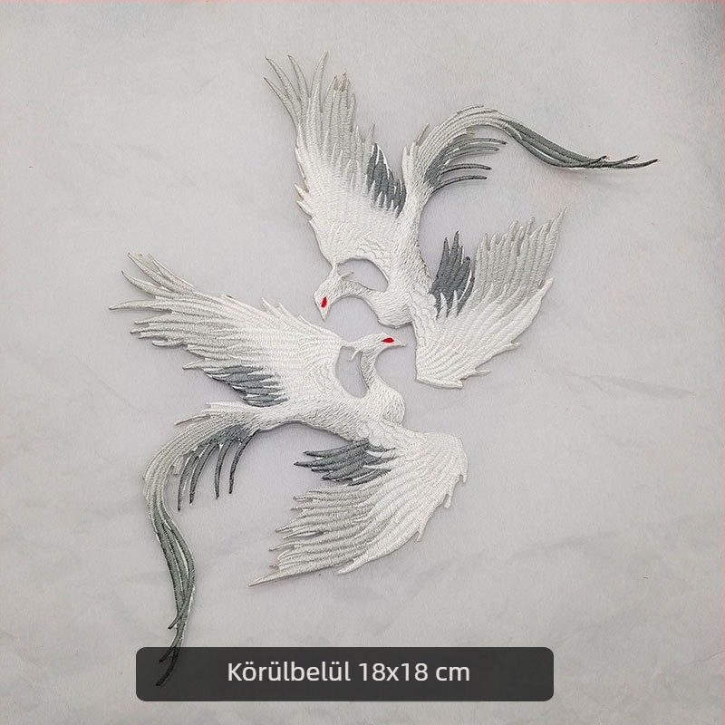 Antik stílusú Hanfu színpadi applikációk phoenix hímzett foltokkal