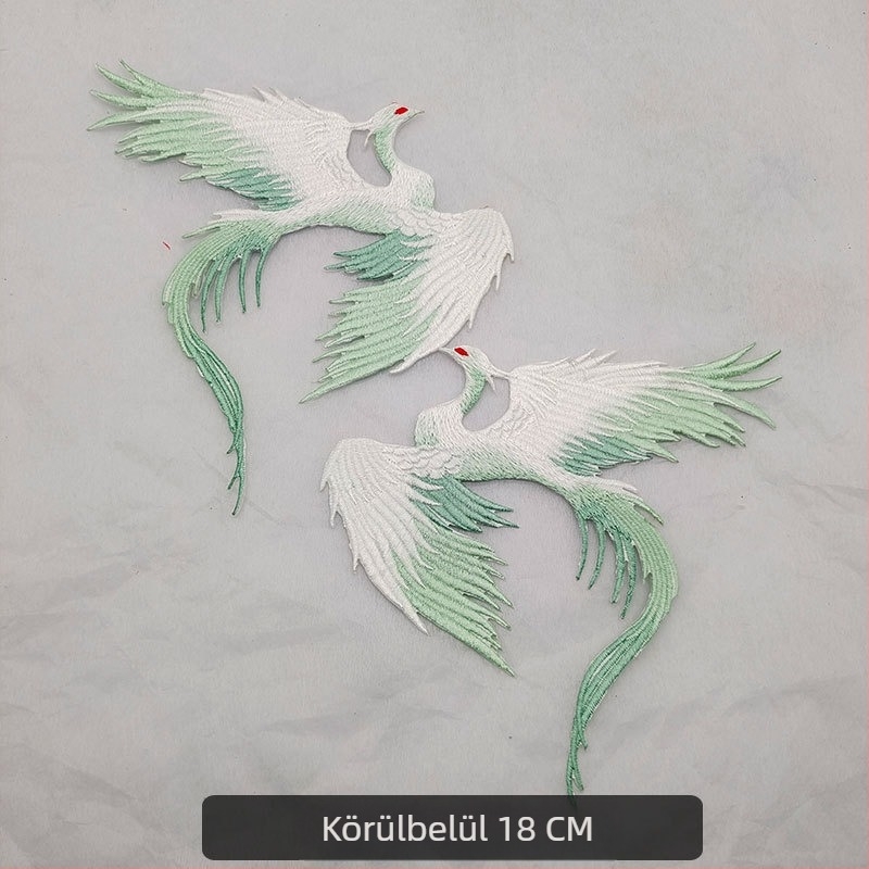 Antik stílusú Hanfu színpadi applikációk phoenix hímzett foltokkal