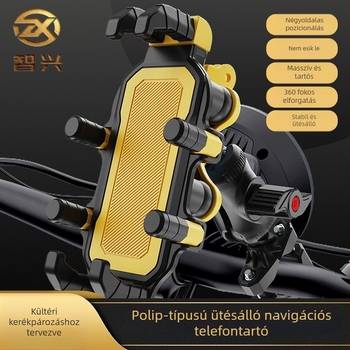 Nyolc-karú telefontartó kerékpárhoz navigációhoz, ütésálló, kompatibil kerékpárokhoz, motorkerékpárokhoz és elektromos járművekhez