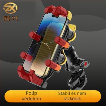 Nyolc-karú telefontartó kerékpárhoz navigációhoz, ütésálló, kompatibil kerékpárokhoz, motorkerékpárokhoz és elektromos járművekhez