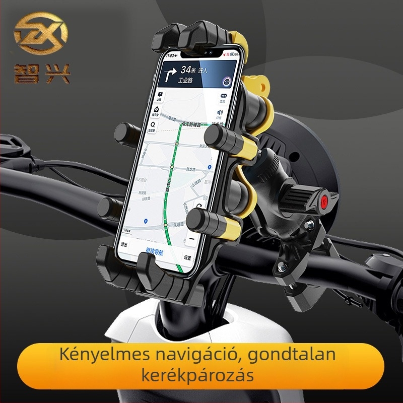 Nyolc-karú telefontartó kerékpárhoz navigációhoz, ütésálló, kompatibil kerékpárokhoz, motorkerékpárokhoz és elektromos járművekhez