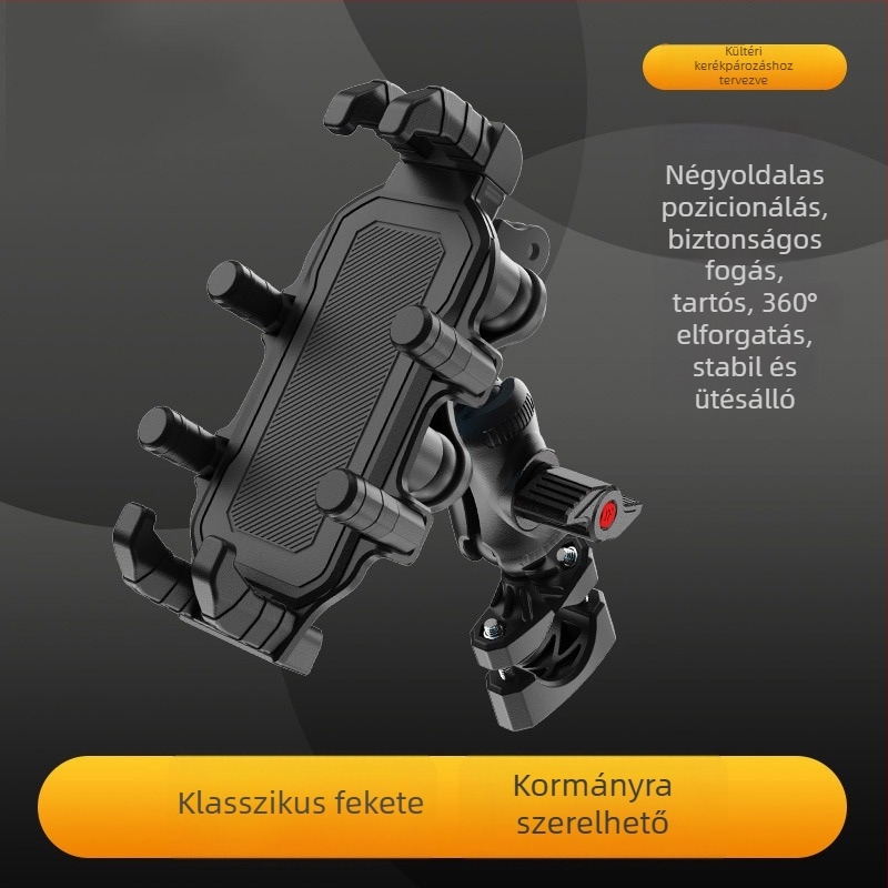 Nyolc-karú telefontartó kerékpárhoz navigációhoz, ütésálló, kompatibil kerékpárokhoz, motorkerékpárokhoz és elektromos járművekhez