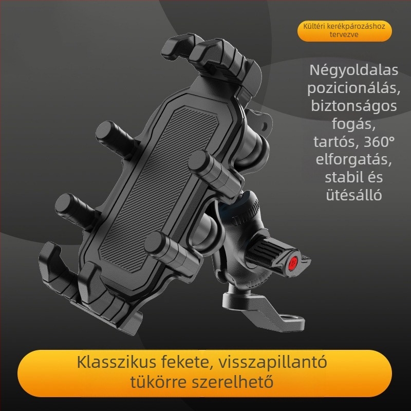 Nyolc-karú telefontartó kerékpárhoz navigációhoz, ütésálló, kompatibil kerékpárokhoz, motorkerékpárokhoz és elektromos járművekhez