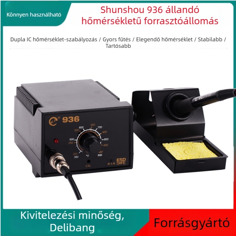 936-os állítható hőmérsékletű forrasztóállomás, dupla IC-vezérlés, 60W, antistatikus, magas hőmérsékletű forrasztóvas