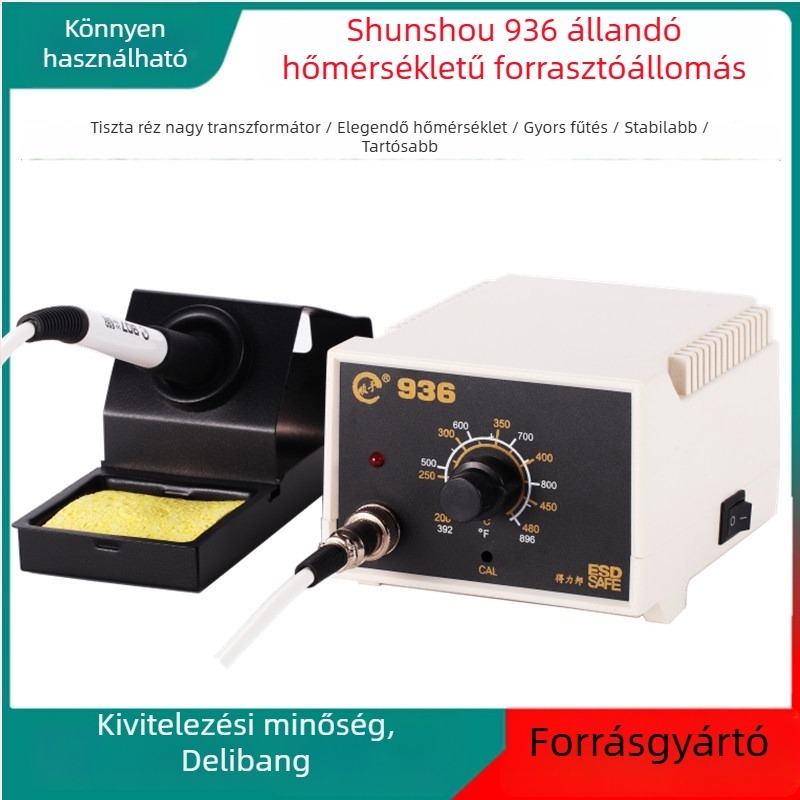936-os állítható hőmérsékletű forrasztóállomás, dupla IC-vezérlés, 60W, antistatikus, magas hőmérsékletű forrasztóvas