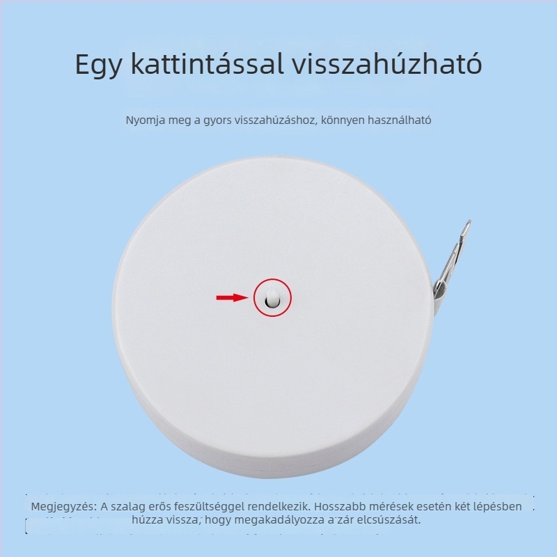 Kinyúló műanyag mérőszalag kettős skálával, BMI egészségindex, hossz 1,5 m