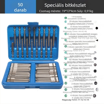 Elektromos csavarhúzó króm-vanádium acél bitkészlettel, teljes készlet 50 darab vagy 36 darab