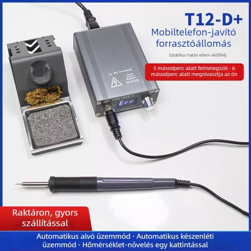 T12D+ állítható hőmérsékletű forrasztóállomás mobiltelefon javításhoz – DIY készlet