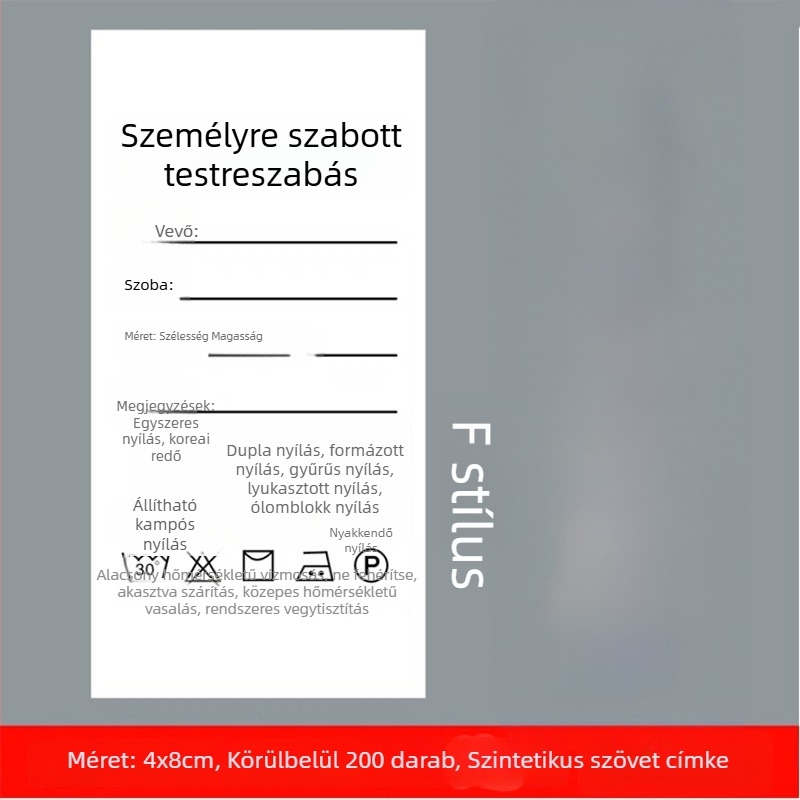 Nylon függöny mosható címke