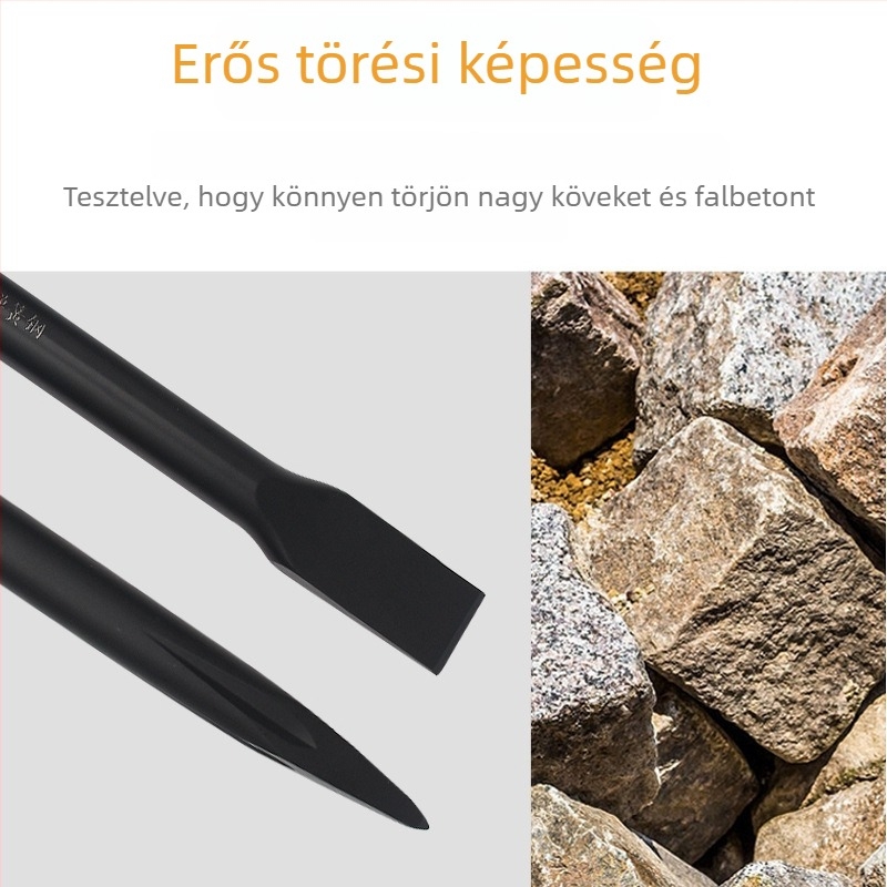 Fang Long Nagy elektromos kalapács rugóacélból készült lapos vésővel, fej 95, markolat 65A beton hornyolására