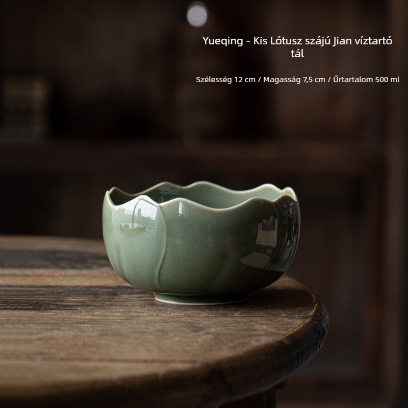 Yue Kiln Celadon kínai teaceremónia készlet – mosó tál tea-hoz, vízmedence és teazacc tároló