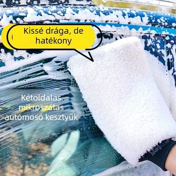 Autómosó kesztyű coral plüss kendővel, vízálló, nyom nélkül, mindent egyben tisztító eszköz
