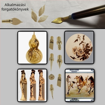 17 darabos forrasztóvas-hegy készlet, 908936, pirográfiához, faragáshoz és fa gravírozáshoz