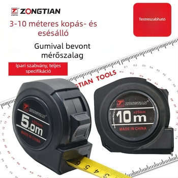 Zongtian mérőszalag, 5 m, erős rozsdamentes acél tok, ütésálló és kopásálló; elérhető 3 m, 7,5 m és 10 m.