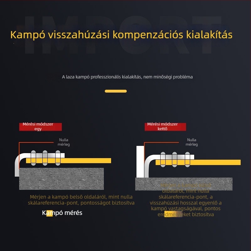 Zongtian mérőszalag, 5 m, erős rozsdamentes acél tok, ütésálló és kopásálló; elérhető 3 m, 7,5 m és 10 m.