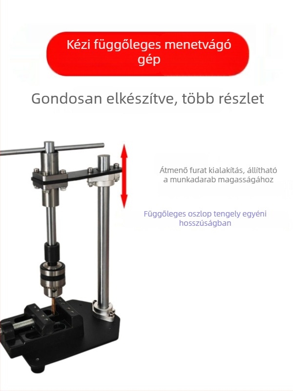 Kézi függőleges menetkészítő gép, állítható menetkulcs és kiterjesztett kar