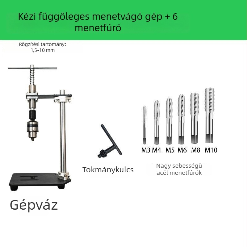 Kézi függőleges menetkészítő gép, állítható menetkulcs és kiterjesztett kar