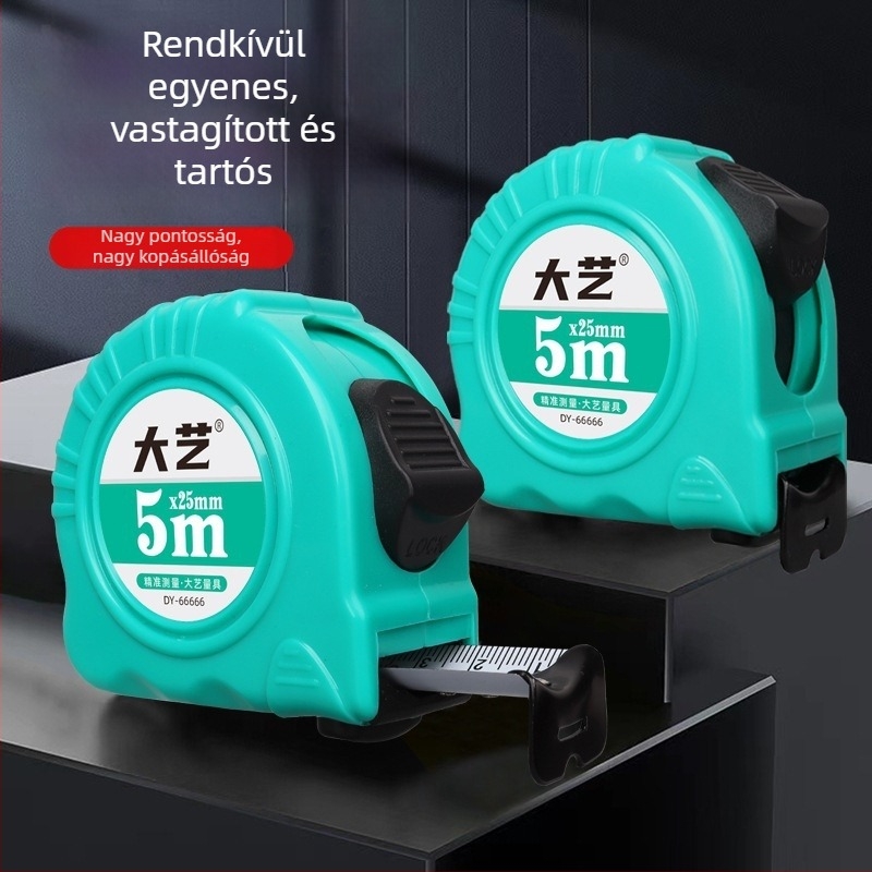 Daiyi 5 m-es acélszalag mérő, tokos 3 m, vastított és keményített kivitel, otthoni precíziós mérés