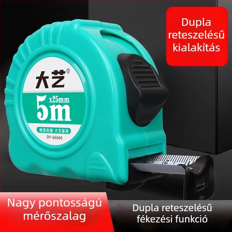 Daiyi 5 m-es acélszalag mérő, tokos 3 m, vastított és keményített kivitel, otthoni precíziós mérés