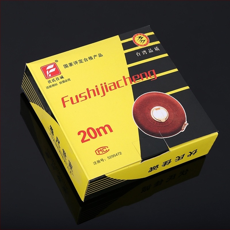 Fushi Jiacheng vászon szalagmérő, 20m/30m/50m/100m, kézi hajtású műanyag markolattal