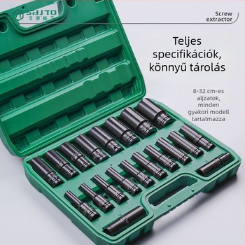 Elektromos dugókulcs készlet hosszított hexagonális fejű dugókulcsokkal pneumatikus ütőkulcsokhoz, 10/15/20 darab