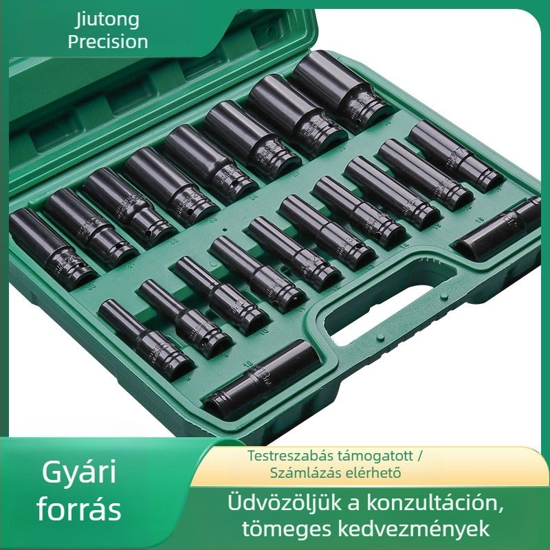 Elektromos dugókulcs készlet hosszított hexagonális fejű dugókulcsokkal pneumatikus ütőkulcsokhoz, 10/15/20 darab