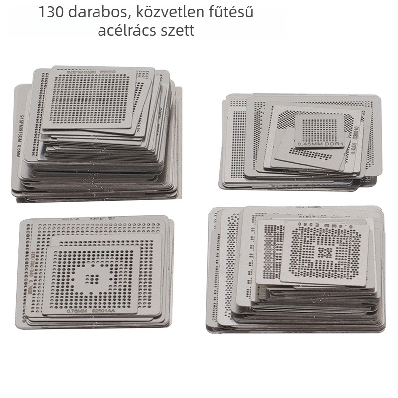 130 darabos melegíthető acélhálós készlet CPU-hoz és DDR memóriához, ónbevonatos háló Apple/Qualcomm FOP-hoz