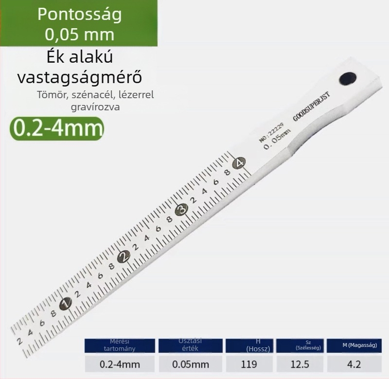 Pontos bevel gauge és wedge feeler gauge készlet hézagok mérésére