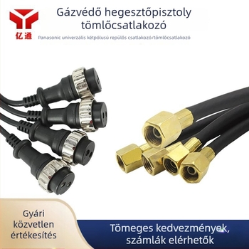 Gázvédett hegesztőpisztoly kiegészítő készlet: kétvezetékes dugaszoló csatlakozó, pisztolykapcsoló vezérlő dugó, levegőcsőanya, levegőcsatlakozó