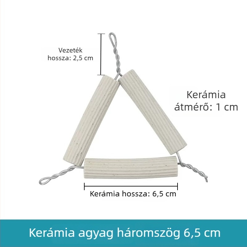 Kerámia agyag háromszögű háromlábú állvány fedéllel, magas hőmérséklet-álló porcelán tégely, tégelyfogó csipesz 65–75 mm, laboratóriumi felszerelés