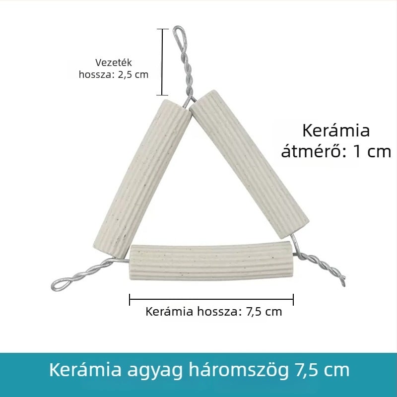 Kerámia agyag háromszögű háromlábú állvány fedéllel, magas hőmérséklet-álló porcelán tégely, tégelyfogó csipesz 65–75 mm, laboratóriumi felszerelés