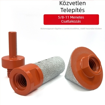 Forrasztott gyémánt élvágó maró készlet csempe- és kőfelülethez, konusos átreszítő fej 5/8-11, finiselő fej, 3 darab