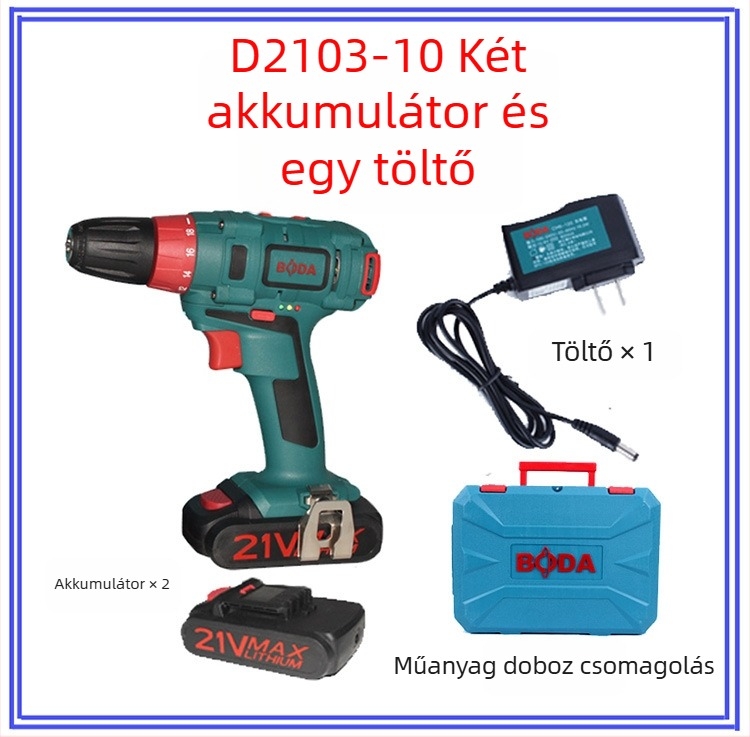 Broad 1201 Akkumulátoros fúró D2103-10L, lítium-mentes motor, 16V/21V