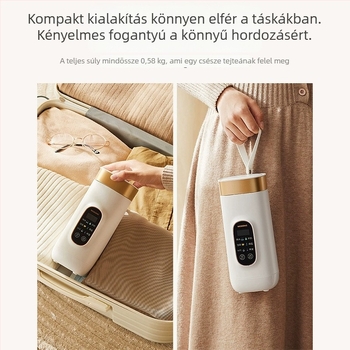 Hordozható mini elektromos vízmelegítő kanna kollégiumba és utazásokhoz, rozsdamentes acélból, hőmérséklet-szabályozással