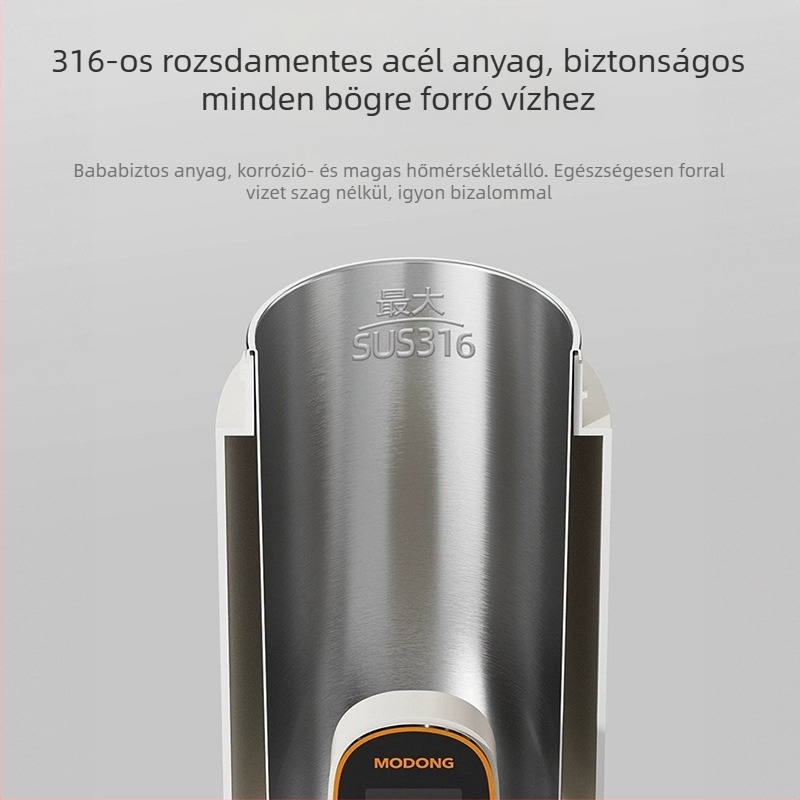 Hordozható mini elektromos vízmelegítő kanna kollégiumba és utazásokhoz, rozsdamentes acélból, hőmérséklet-szabályozással