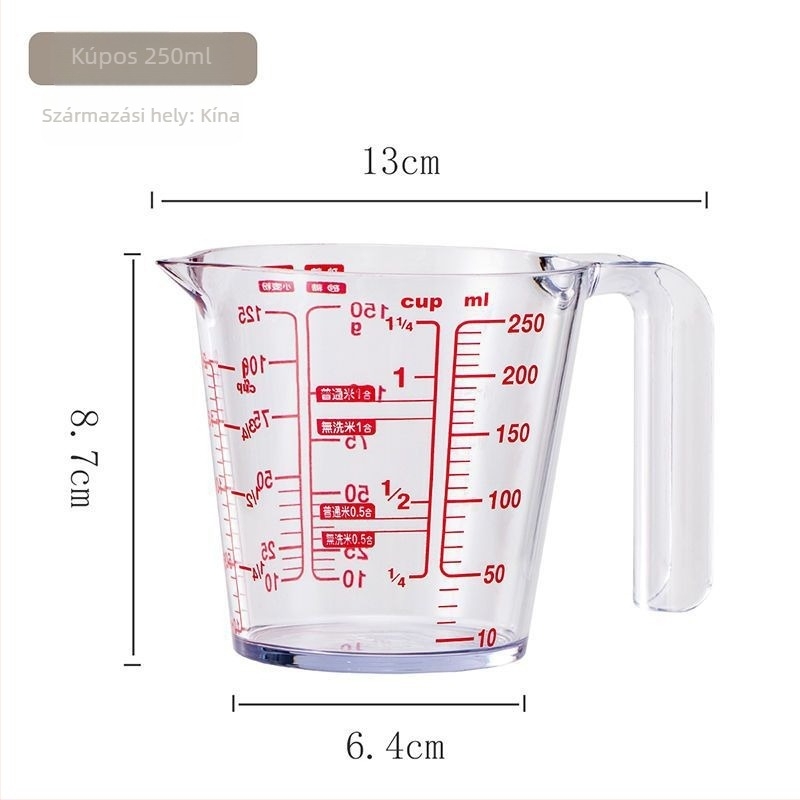 ASVEL konyhai mérőpohár ml skálával, műanyag, sütéshez