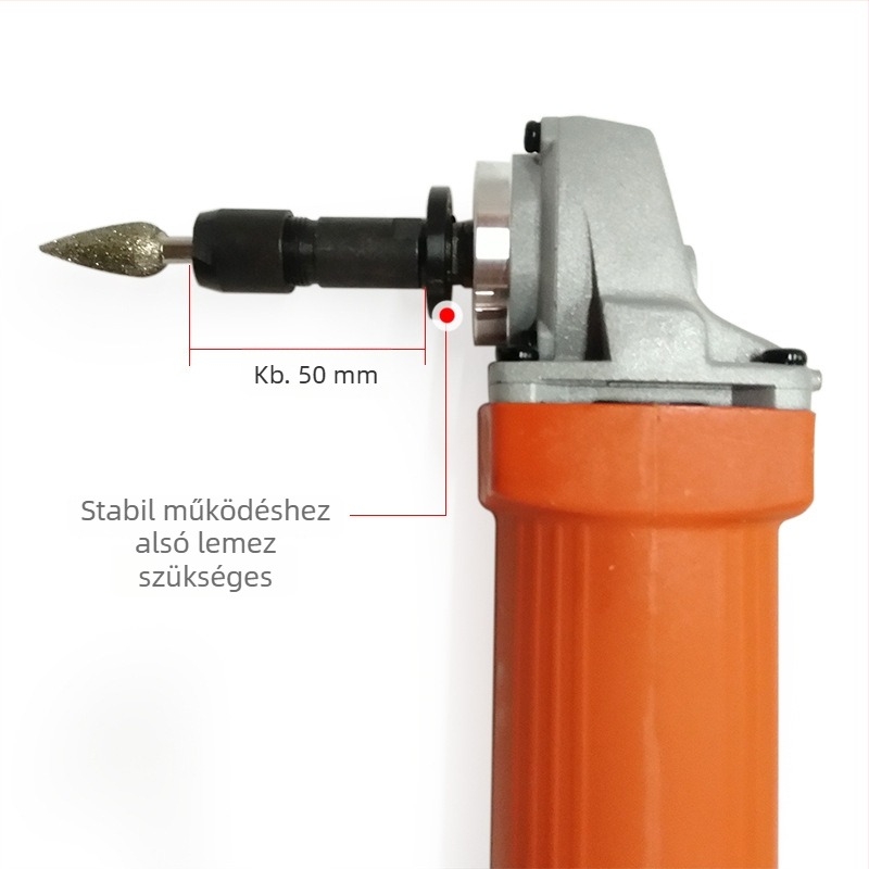 Átalakító tok szögcsiszolóhoz elektromos csiszolóhoz, acélból, M10, 50 mm hosszú, 6# és 3# tokokkal