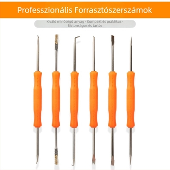 6 részes forrasztó készlet elektromos forrasztóval, desoldering és tisztítás