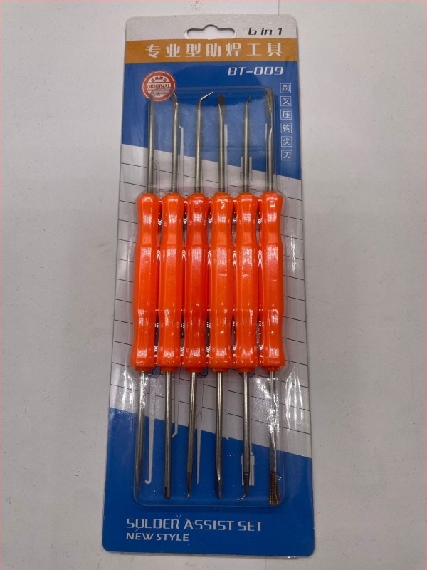 6 részes forrasztó készlet elektromos forrasztóval, desoldering és tisztítás