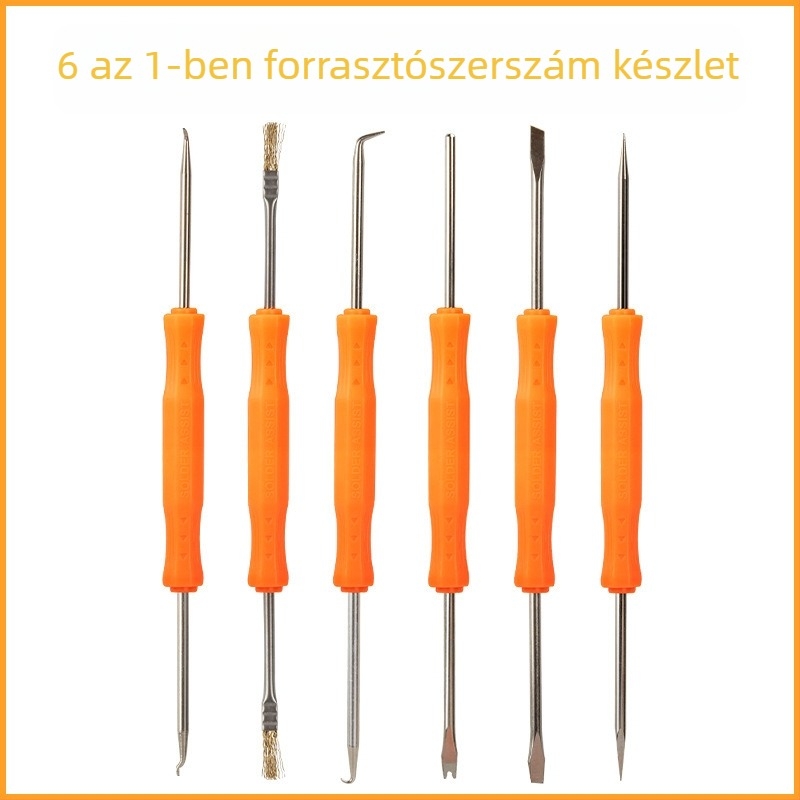 6 részes forrasztó készlet elektromos forrasztóval, desoldering és tisztítás