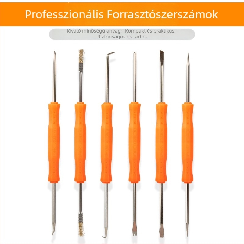 6 részes forrasztó készlet elektromos forrasztóval, desoldering és tisztítás