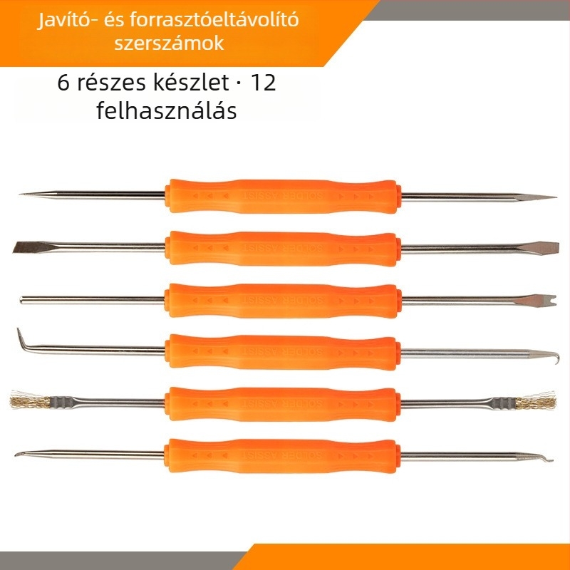 6 részes forrasztó készlet elektromos forrasztóval, desoldering és tisztítás