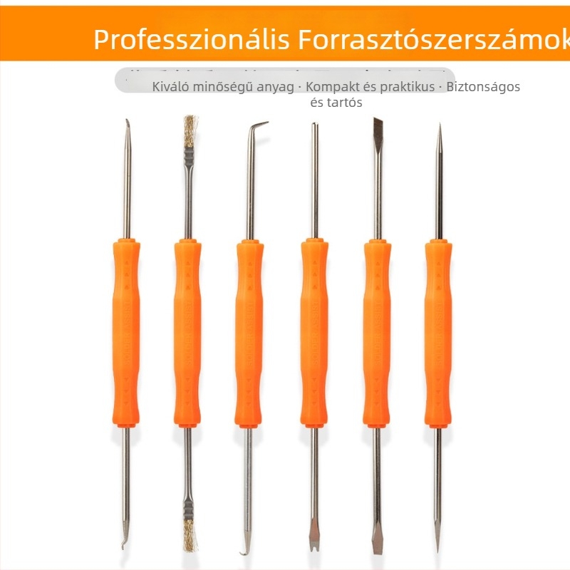 6 részes forrasztó készlet elektromos forrasztóval, desoldering és tisztítás