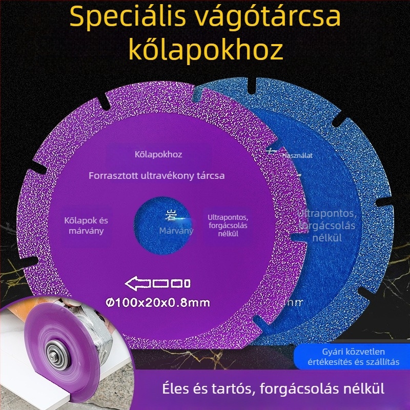 Magas hatékonyságú kompózitos, többfunkciós vágókorong kőlemezekhez és kerámia csempékhez száraz vágáshoz — szögcsiszolóhoz, tartós, élvédő