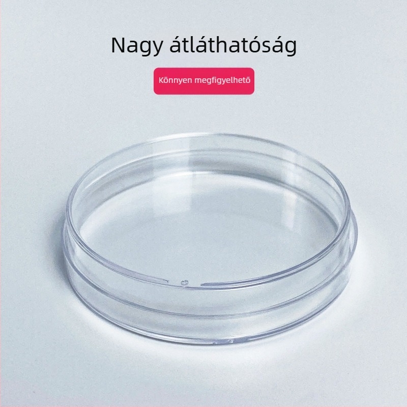 Egyszer használatos műanyag Petri tálak, átmérő 60 mm és 90 mm, vastagabb falú, steril fedéllel, kerek és négyzet alakú, modell 3555