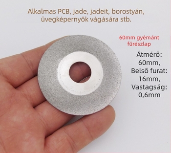 2.5 hüvelykes (63 mm) ötvözetű HSS gyorsacél fűrészlap gyémántszegmensekkel és gyantás csiszolókerékkel — többfunkciós vágólemez