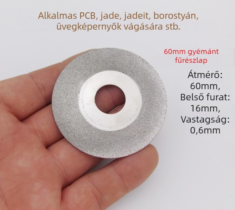 2.5 hüvelykes (63 mm) ötvözetű HSS gyorsacél fűrészlap gyémántszegmensekkel és gyantás csiszolókerékkel — többfunkciós vágólemez
