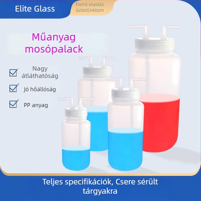 Polikarbonát gázmosó készülék és gázgyűjtő üveg, 125/250/500/1000 ml