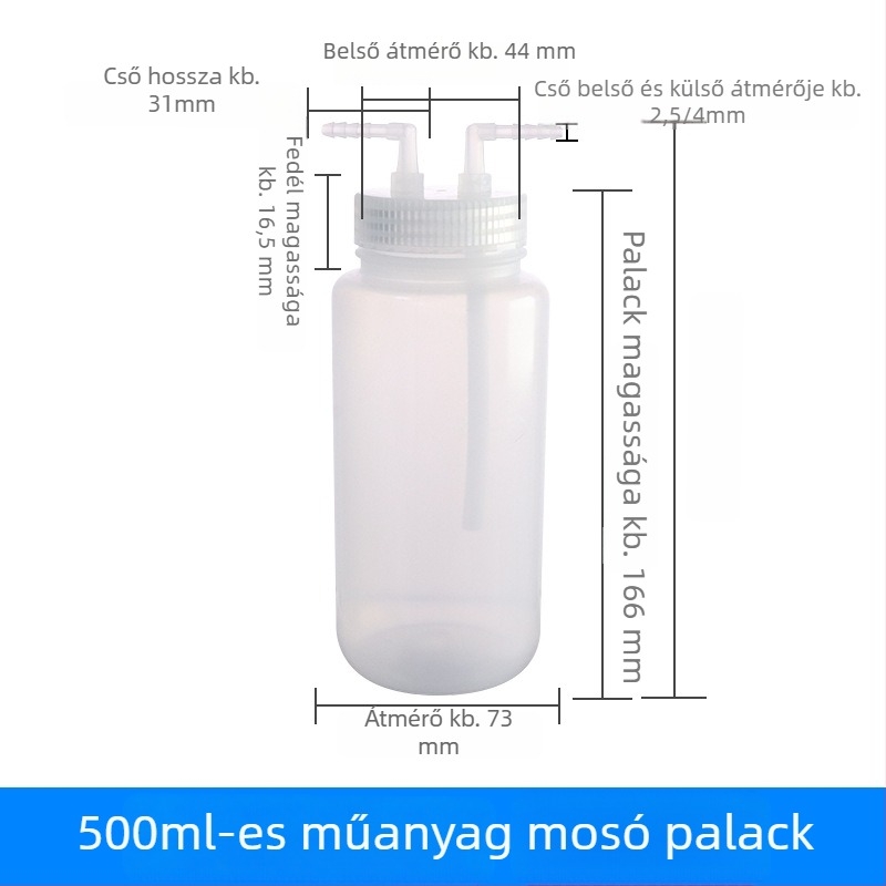 Polikarbonát gázmosó készülék és gázgyűjtő üveg, 125/250/500/1000 ml